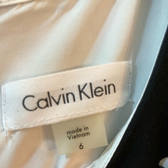 Calvin Klein Black Sheath Dress with Laser Cut Floral Pattern Size 6 - Picture 8 of 9